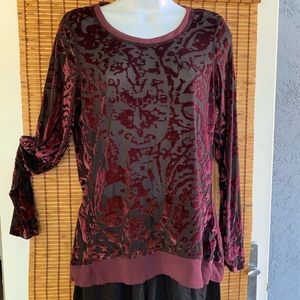 Velvet sheer shirt
